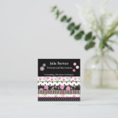 パッチワークバラストライプ水玉模様シームレススクア スクエア名刺 (スタンド正面)