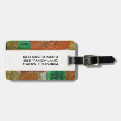 パッチワークパターン、パッチワークの背景 ラゲッジタグ (正面横)