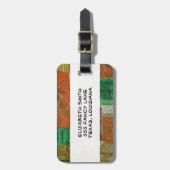 パッチワークパターン、パッチワークの背景 ラゲッジタグ (正面縦)