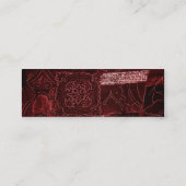 パッチワークパターン、パッチワークの背景、赤 スキニー名刺 (裏面)