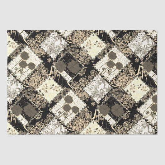 パッチワークパッチワークキルティング手作りフォークethno b 薄葉紙 (正面)