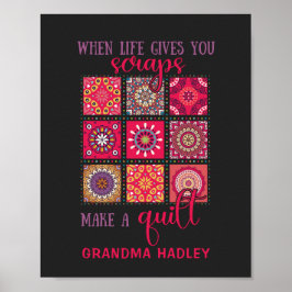 パッチワークパーソナライズされたキルト ポスター