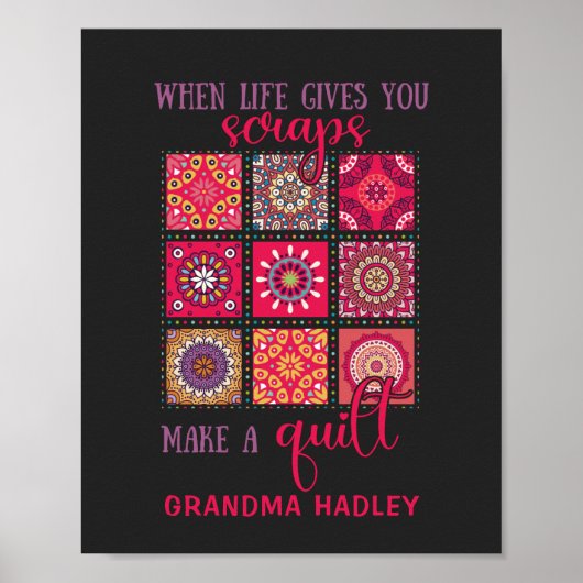 パッチワークパーソナライズされたキルト ポスター (正面)