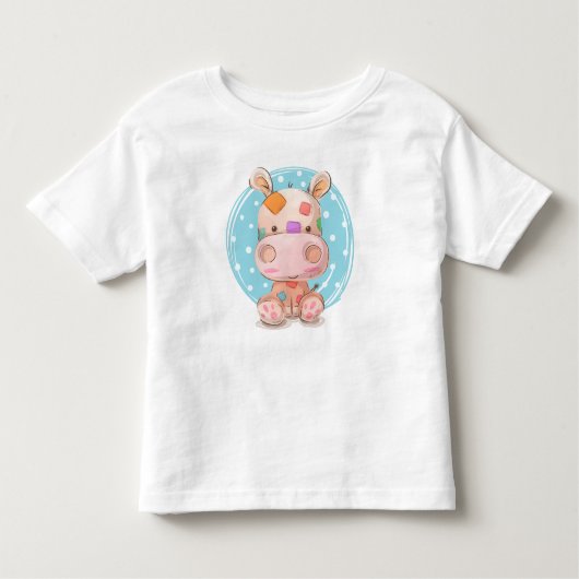 パッチワークヒッポブルー トドラーTシャツ (正面)
