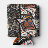 パッチワークヒョウゼブラデザインパターン 缶クーラー (裏面)