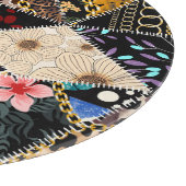 パッチワークヒョウ：民族裏地デザイン。 カッティングボード (角)