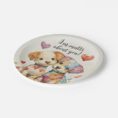 パッチワークピップスのバレンタイン ペーパープレート (アングル)