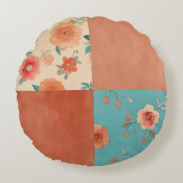 パッチワークファームハウスフローラ ラウンドクッション