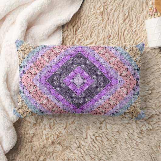 パッチワークフォークレトロ装飾用デコールバイオレットグレー ランバークッション (ブランケット)