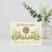 パッチワークフラワーラブツリーサンキューポストカード ポストカード (スタンド正面)