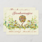 パッチワークフラワーラブツリーサンキューポストカード ポストカード (正面/裏面)