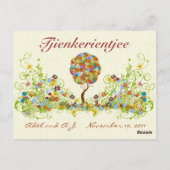 パッチワークフラワーラブツリーサンキューポストカード ポストカード (裏面)