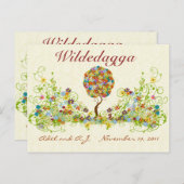 パッチワークフラワーラブツリーサンキューポストカード ポストカード (正面/裏面)