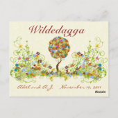 パッチワークフラワーラブツリーサンキューポストカード ポストカード (裏面)