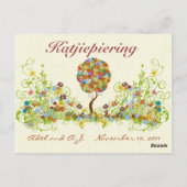 パッチワークフラワーラブツリーサンキューポストカード ポストカード (裏面)