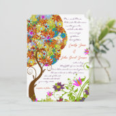 パッチワークフラワーラブツリー結婚式招待状 招待状 (スタンド正面)