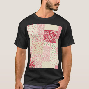 パッチワークフローラ:手書きオーナメント。 Tシャツ