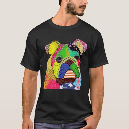 パッチワークブルドッグ Tシャツ (正面)