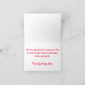 パッチワークブロックキルトノートまたはグリーティングカード カード (内部)