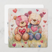 パッチワークベアのバレンタイン シーズンカード (正面/裏面)