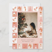 パッチワークホリデーモティーキフォトホリデーカード シーズンカード (正面)