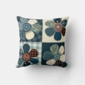 パッチワークボタン花 クッション (裏面)