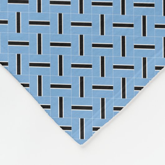 パッチワークボツワナ国旗のパターン フリースブランケット (角)