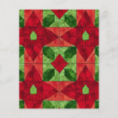 パッチワークポインセチア模様スクラップブック紙 (裏面)