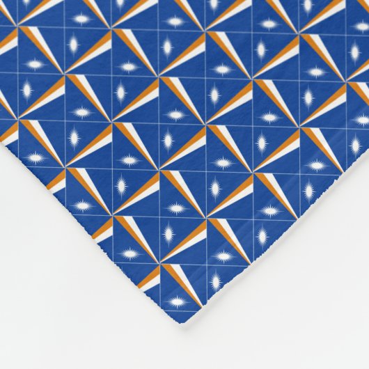 パッチワークマーシャル諸島国旗のパターン フリースブランケット (角)