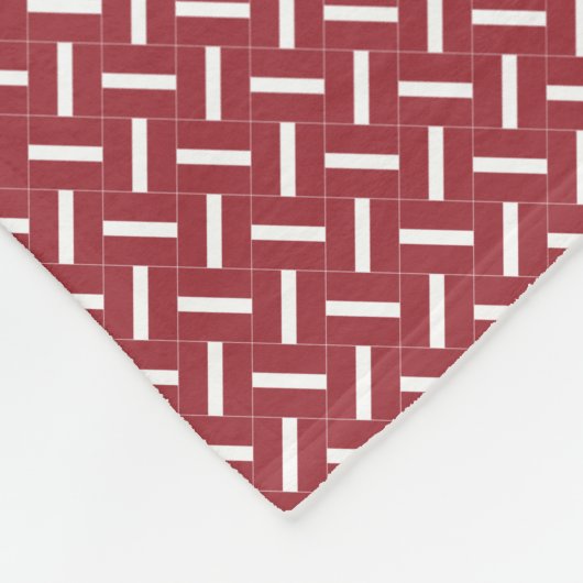 パッチワークラトビア国旗のパターン フリースブランケット (角)