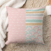 パッチワークラブハートレインボーパステル装飾用クッション クッション (ブランケット)