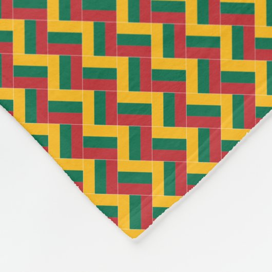 パッチワークリトアニア国旗のパターン フリースブランケット (角)