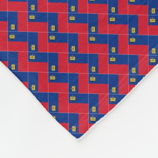 パッチワークリヒテンシュタイン国旗のパターン フリースブランケット (角)