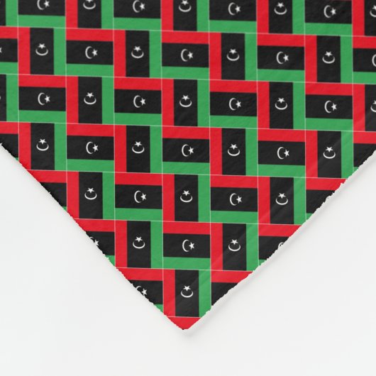 パッチワークリビア国旗のパターン フリースブランケット (角)