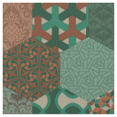 パッチワーク六角さびと松 ファブリック (クローズアップ)