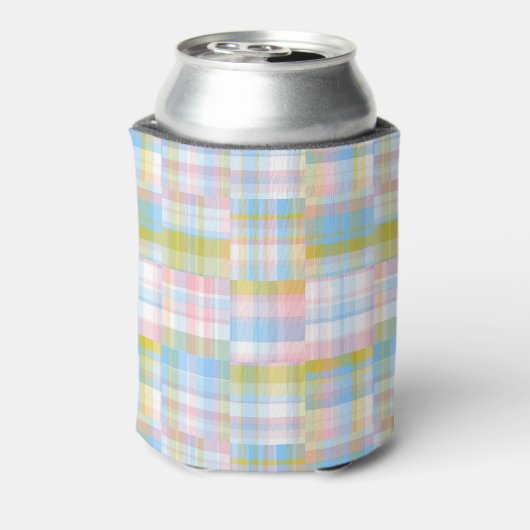 パッチワーク名門私立校風のルックマドラスパステル 缶クーラー (缶裏面)