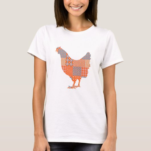 パッチワーク型養鶏動物 Tシャツ (正面)
