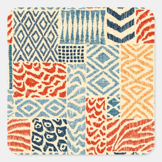 パッチワーク手書き質感コレクション スクエアシール (正面)