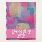 パッチワーク抽象芸術（名前ノートブック付き） プランナー手帳 (正面)
