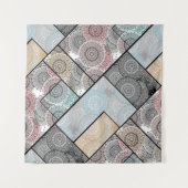 パッチワーク掛け金網セラミックタイル円マンダラペースト タペストリー (正面(横))