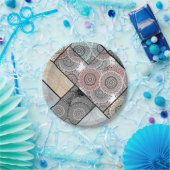 パッチワーク掛け金網セラミックタイル円マンダラペースト ペーパープレート (パーティー)