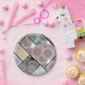 パッチワーク掛け金網セラミックタイル円マンダラペースト ペーパープレート (パーティー)