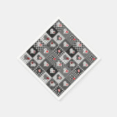 パッチワーク数々のキルト色のギンガム スタンダードカクテルナプキン (角)