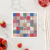 パッチワーク数々のキルト色のギンガム スタンダードカクテルナプキン (インサイチュ)