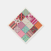 パッチワーク数々のキルト色のギンガム スタンダードカクテルナプキン (角)