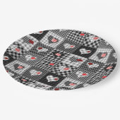 パッチワーク数々のキルト色のギンガム ペーパープレート (アングル)