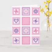 パッチワーク新生児ガールカード カード (黄色い花)