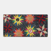 パッチワーク星キルトパターン デスクマット (正面)