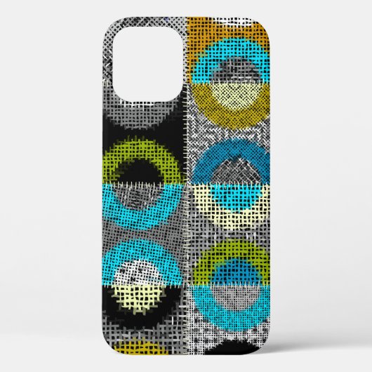 パッチワーク模様、粗いキャンバス模倣。 Case-Mate iPhoneケース (裏面)