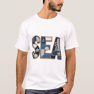 パッチワーク海キルトPNGコーストalse sewingデザイン Tシャツ